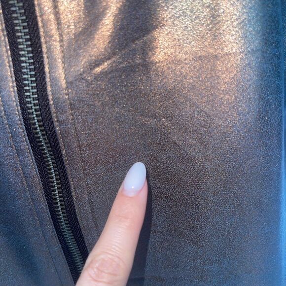 Chicos Shimmery Bronze Moto Vest Size 2 - Picture 14 of 15